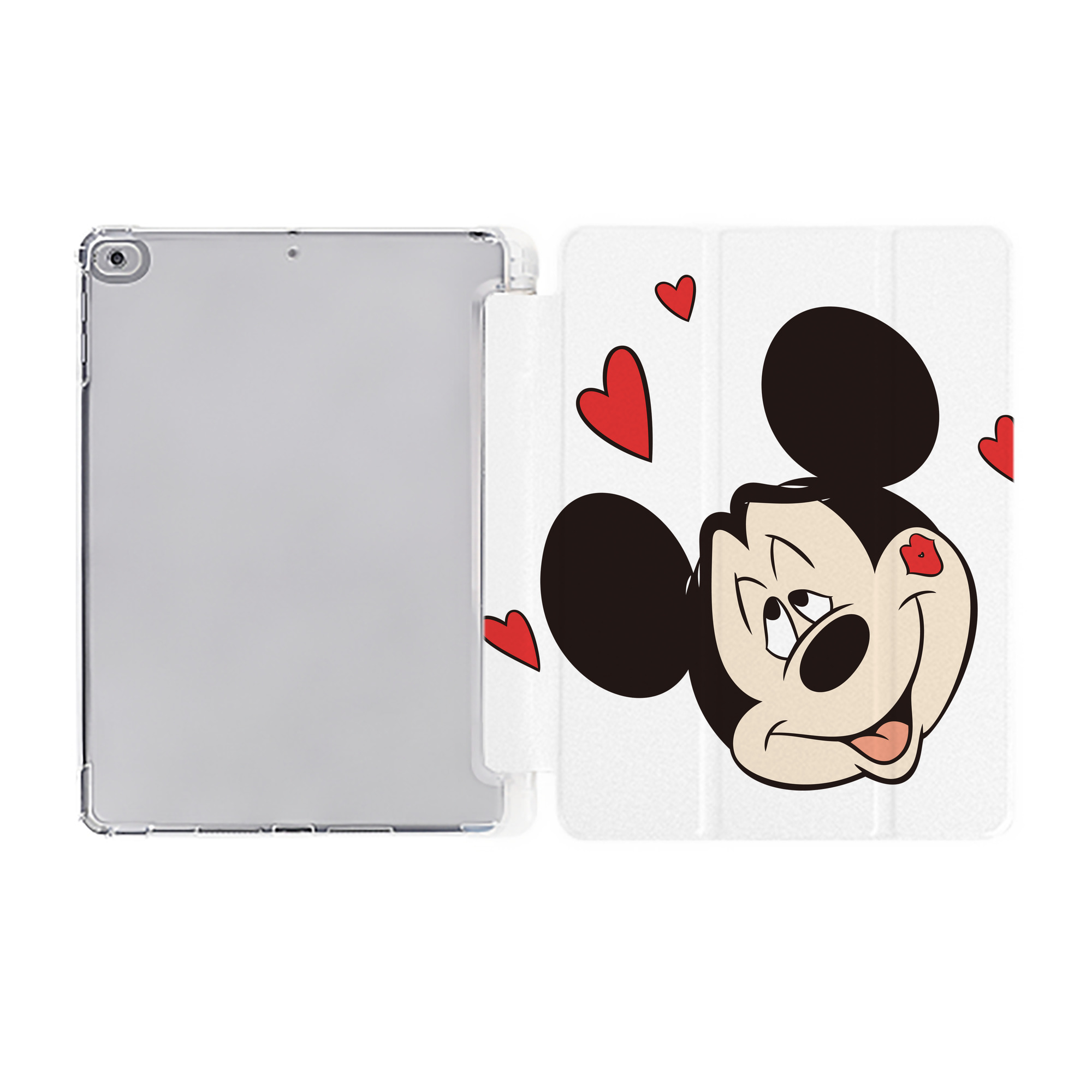 （画像用） ミッキーマウス Mickey Mouse IPad ケース ペン収納付き 三つ折りスタンド PUレザー×シリコン 対応機種9.5/10.5/10.9インチ